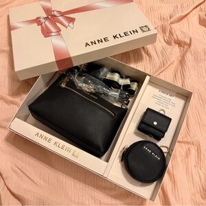 New Anne Klein Black 5 Piece Accessory Gift Set Collection Crossbody